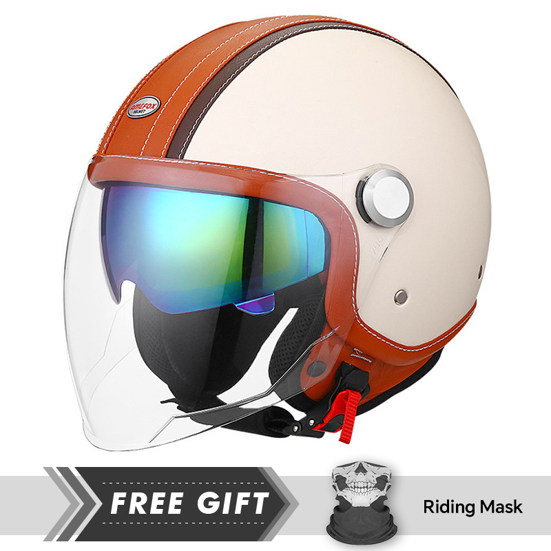 Motorcycle Gear In Store - Wit Oranje Originele Open Gezicht Motorhelmen