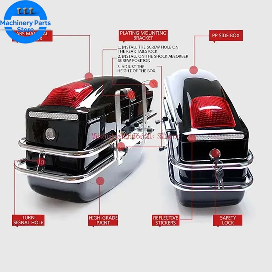 Motorcycle Gear Warehouse - 24L Motorfiets Zijboxen Bagage Tank Staart