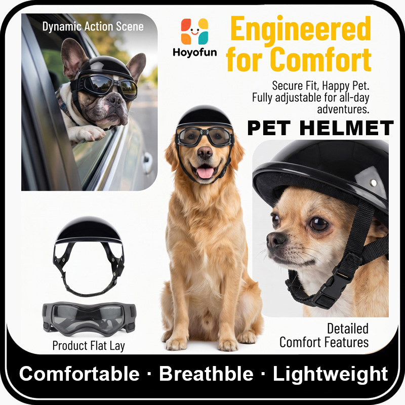 Motorcycle Gear For Dogs - Hond motorhelm brilset, outdoor avontuur reisuitrusting,