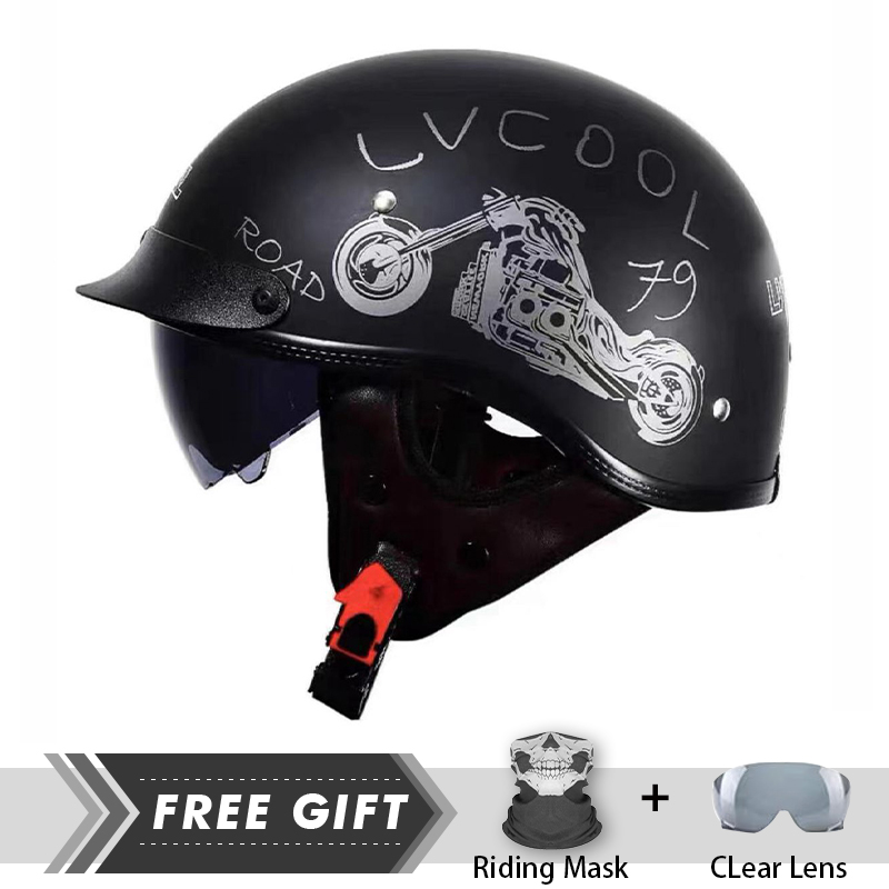 Motorcycle Gear In Store - Mannen Vrouwen Half Gezicht Helm Abs