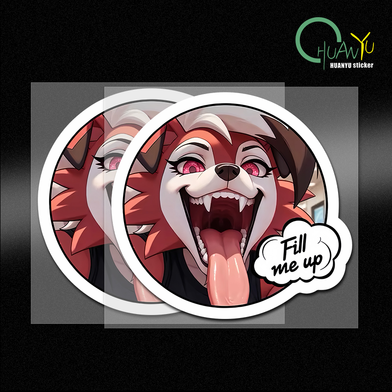 Motorcycle Gear For Dogs - Autosticker vos hond hoofd gepersonaliseerde cartoon