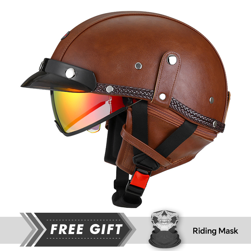 Volwassen Retro Half Face Helm - Motorcycle Gear In Store recensie en prijs